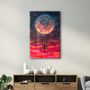 Autres décorations murales - Girl Swinging Under The Moon | Glass Wall Art - ARTDESIGNA
