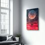 Autres décorations murales - Girl Swinging Under The Moon | Glass Wall Art - ARTDESIGNA