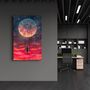 Autres décorations murales - Girl Swinging Under The Moon | Glass Wall Art - ARTDESIGNA