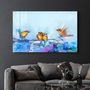 Autres décorations murales - Birds With Flower Painting | Glass Wall Art - ARTDESIGNA