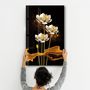 Autres décorations murales - The Golden Leaf Plant | Glass Wall Art - ARTDESIGNA