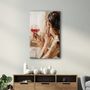 Autres décorations murales - Abstract Woman Potrait With Wine | GLASS WALL ART - ARTDESIGNA