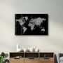 Autres décorations murales - World Map In Silver | Glass Wall Art - ARTDESIGNA
