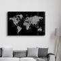 Autres décorations murales - World Map In Silver | Glass Wall Art - ARTDESIGNA