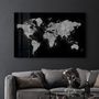 Autres décorations murales - World Map In Silver | Glass Wall Art - ARTDESIGNA