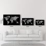 Autres décorations murales - World Map In Silver | Glass Wall Art - ARTDESIGNA