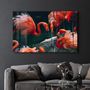 Other wall decoration - Orange Flamingos 1 | Glass Wall Art - ARTDESIGNA