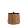 Rangements pour salle de bain - BA24206 Boîte à tampons en coton en bois d'acacia Ø11x10,5 cm - ANDREA HOUSE