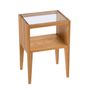Night tables - MU24176 Ash wood and glass bedside table 38x30x55 cm - ANDREA HOUSE