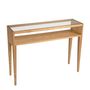 Console table - MU24177 Ash wood and glass console 100x30x75 cm - ANDREA HOUSE