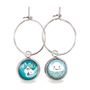 Accessoires enfants - Nomade Créoles Enfant Licorne Bleue / Nuage - Argent - LES MINIS D'EMILIE