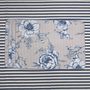 Linge de table textile - Sets de table both sided Blossom Blue & Stripes - 4 pièces - ROSEBERRY HOME