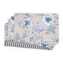 Table linen - Placemats both sided Blossom Blue & Stripes - 6 pieces - ROSEBERRY HOME
