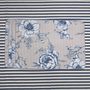 Linge de table textile - Runner both sided Blossom Blue & Stripes - ROSEBERRY HOME