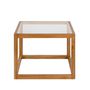 Decorative objects - MU73205 Glass and oak wood table 60x60x45 cm - ANDREA HOUSE