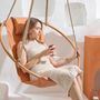 Accessoires de déco extérieure - Fauteuil suspendu en toile avec cadre en teck - Bresse Rast Blue - MERN LIVING
