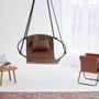 Outdoor space equipments - Faux Leather Hanging Chair – Brown - MERN LIVING