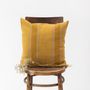 Fabric cushions - Amber Bronze Stripes Cushion Cover - LINEN TALES