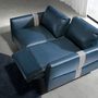 Sofas - 3 seater blue leather sofa - ANGEL CERDÁ