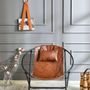 Deck chairs - Faux Leather Folding Chair - Brown - MERN LIVING