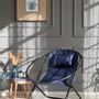 Transats - Chaise Pliante Italienne en Similicuir - Indigo - MERN LIVING