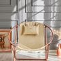 Deck chairs - Italian Faux Leather Folding Chair - Beige - MERN LIVING