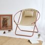 Deck chairs - Italian Faux Leather Folding Chair - Beige - MERN LIVING