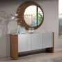 Sideboards - Sideboard silver wood, walnut and porcelain marble top - ANGEL CERDÁ