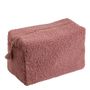 Clutches - Bouclette pink rectangular toiletry bag - Large model - MATHILDE M.