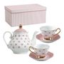 Formal plates - Madame de Récamier teapot and 2 teacups set - Pink - MATHILDE M.