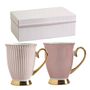 Formal plates - Box of 2 Madame de Récamier Mugs - Pink - MATHILDE M.