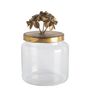 Objets de décoration - Bonbonnière Idylle florale en verre et métal doré - Petit modèle - ø 9,5 x 16 cm - MATHILDE M.