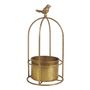 Objets de décoration - Cache-pot Cage à oiseau en métal doré - Grand modèle - ø 18 x 34 cm - MATHILDE M.
