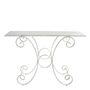 Console table - Rectangular country garden table in white metal - 120 x 40 x 81 cm - MATHILDE M.