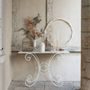 Console table - Rectangular country garden table in white metal - 120 x 40 x 81 cm - MATHILDE M.