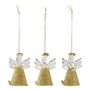 Objets de décoration - Coffret de 3 petits anges en verre pailletés dorés - MATHILDE M.