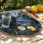 Trays - Round designer serving tray - Trompe-l'oeil lemons 38 cm - MONBOPLATO