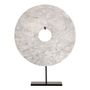 Decorative objects - CIRCLE statue on foot in white marble and metal - BLANC D'IVOIRE