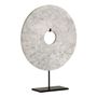Decorative objects - CIRCLE statue on foot in white marble and metal - BLANC D'IVOIRE