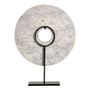 Decorative objects - CIRCLE statue on foot in white marble and metal - BLANC D'IVOIRE
