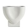 Vases - Vase CELESTE en métal blanc - Petit modèle - H. 21 cm - BLANC D'IVOIRE