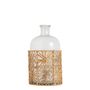 Vases - GARANCE carboy vase in glass and raffia - Medium model - H. 26 cm - BLANC D'IVOIRE