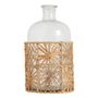 Vases - GARANCE carboy vase in glass and raffia - Medium model - H. 26 cm - BLANC D'IVOIRE