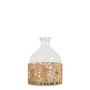 Vases - Vase bonbonne GARANCE en verre et raphia - Petit modèle - H. 21 cm - BLANC D'IVOIRE