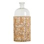 Vases - Vase bonbonne GARANCE en verre et raphia - Grand modèle - H. 33 cm - BLANC D'IVOIRE
