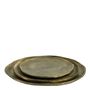 Platter and bowls - Set of 3 COMETE trays in aged brass finish metal - BLANC D'IVOIRE