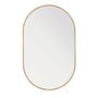 Mirrors - VICTORIA oval illuminated mirror in brass-finish metal - H. 104 cm - BLANC D'IVOIRE