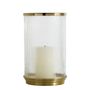 Candlesticks and candle holders - OSCAR tealight holder in ribbed glass and gold metal - Small model - ø 21.5 x 34 cm - BLANC D'IVOIRE