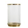 Candlesticks and candle holders - OSCAR tealight holder in ribbed glass and gold metal - Small model - ø 21.5 x 34 cm - BLANC D'IVOIRE