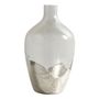 Vases - Vase bonbonne JEANNE en verre transparent et argent - BLANC D'IVOIRE